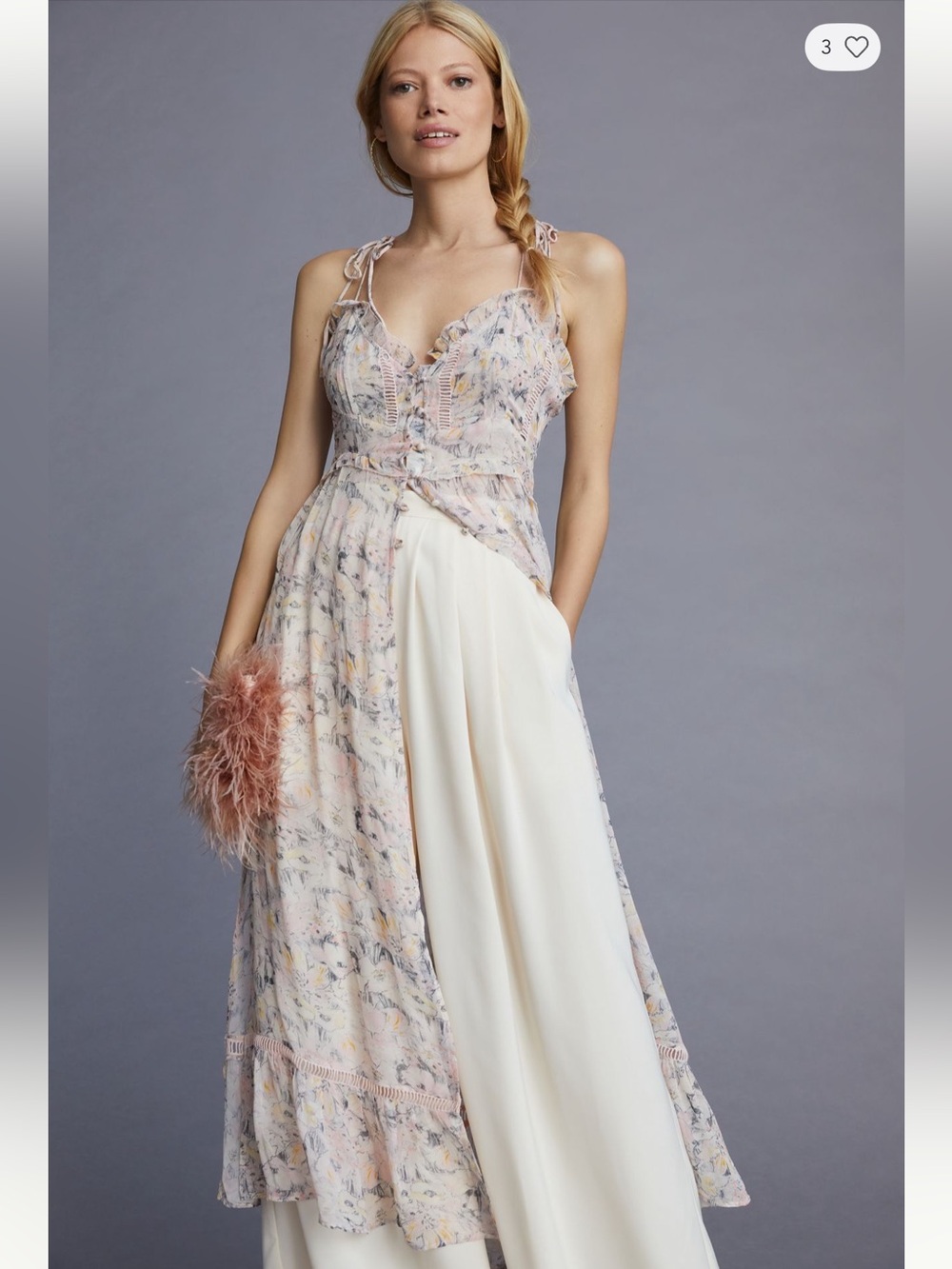 Anthropologie Sheer Blush Curtain Top - Sz S